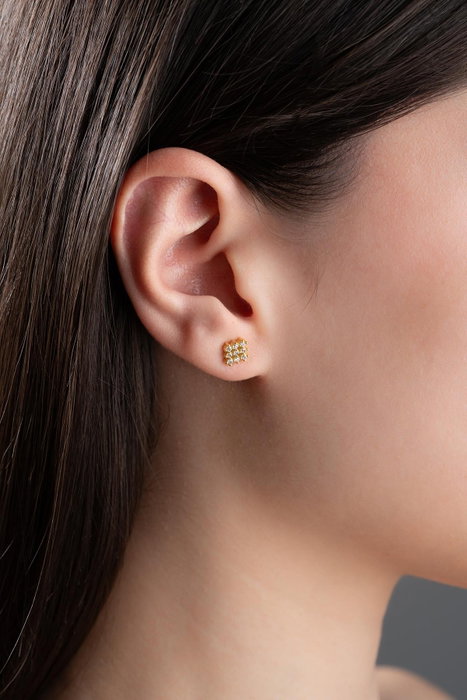Heliophilia Silver Pendientes NRZ999764 Plata de Ley 925 Baño de Oro con Circon Color Oro Elegantes para Mujer